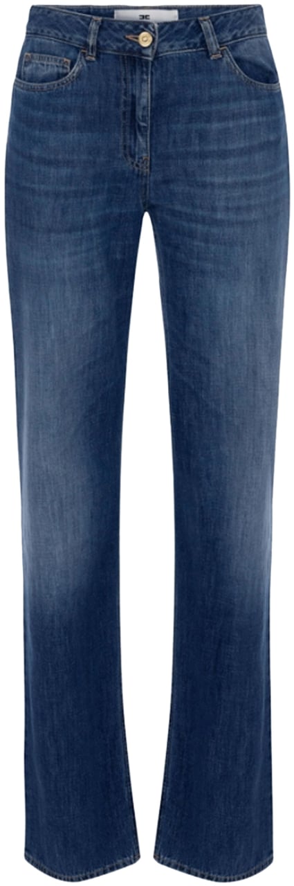 Elisabetta Franchi Trousers Blue Denim Blauw