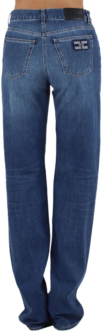 Elisabetta Franchi Trousers Blue Denim Blauw