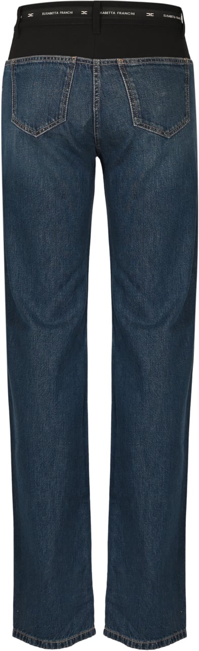 Elisabetta Franchi Trousers Blue Denimnero Blauw