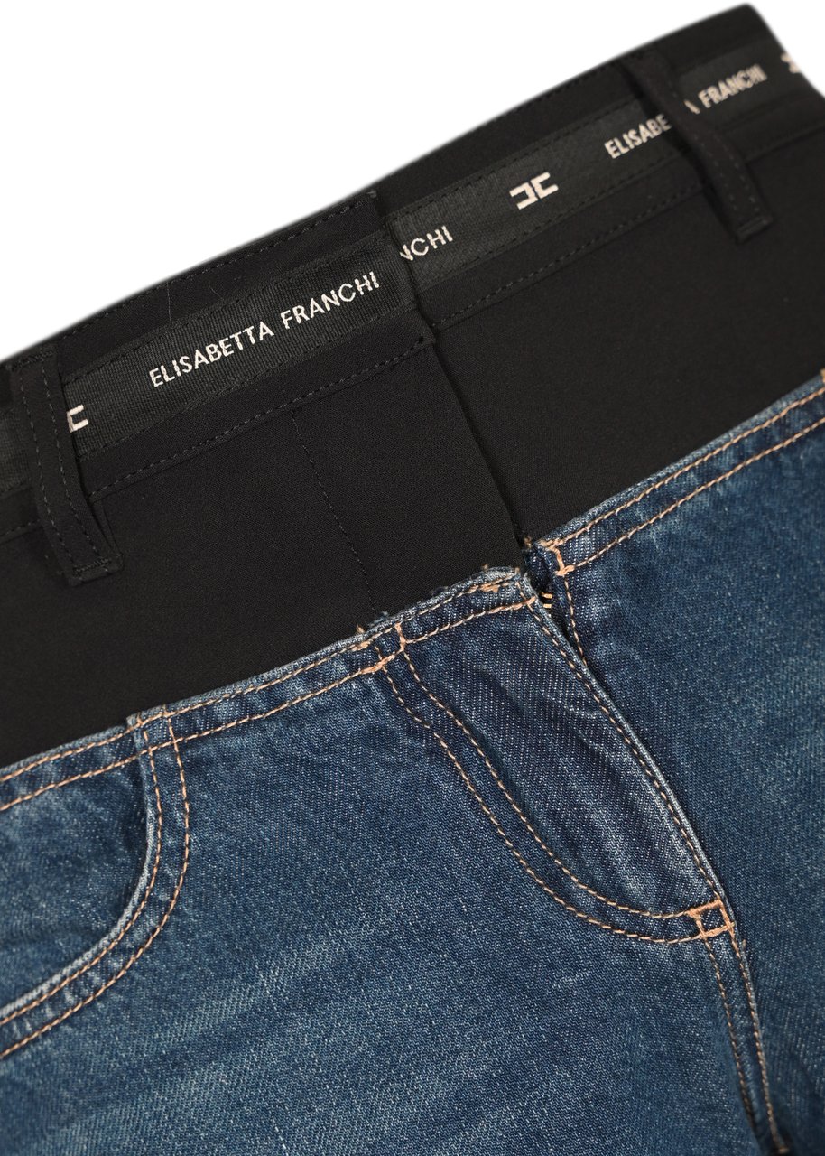 Elisabetta Franchi Trousers Blue Denimnero Blauw