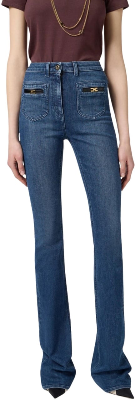 Elisabetta Franchi Jeans Blue Denim Blauw
