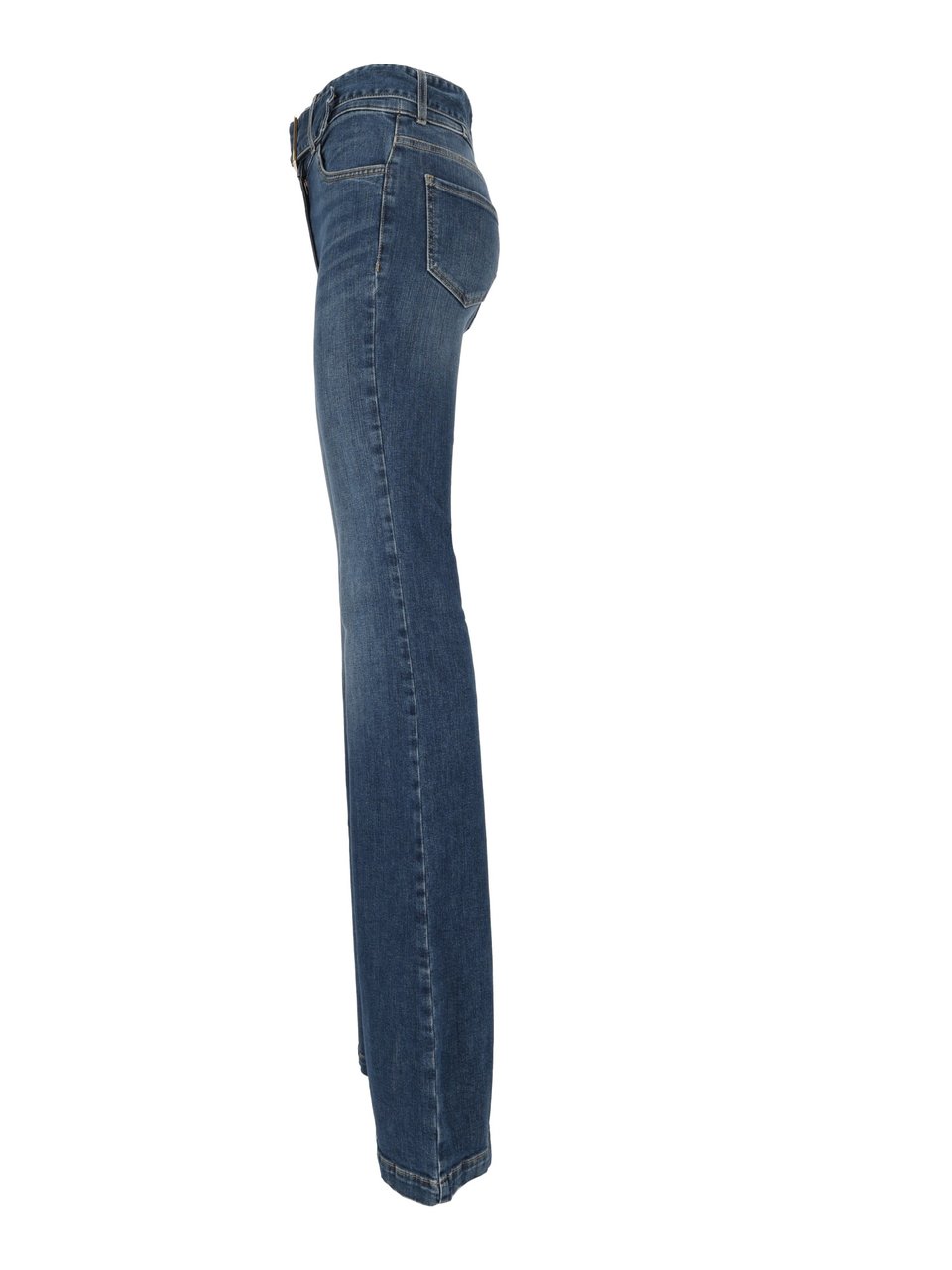 Elisabetta Franchi High-Waisted Flared Jeans With Matching Belt Blauw