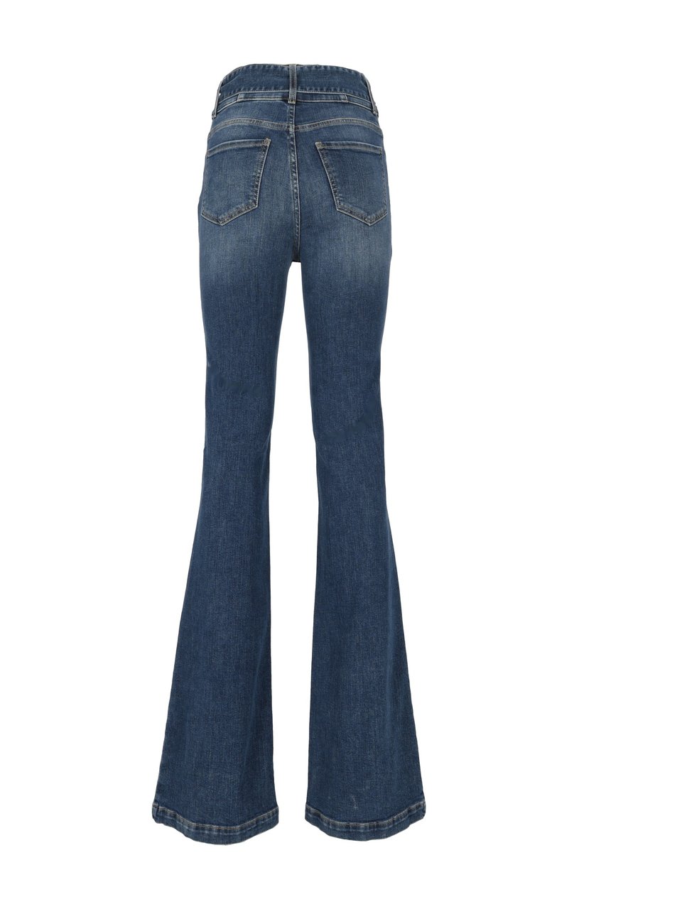 Elisabetta Franchi High-Waisted Flared Jeans With Matching Belt Blauw
