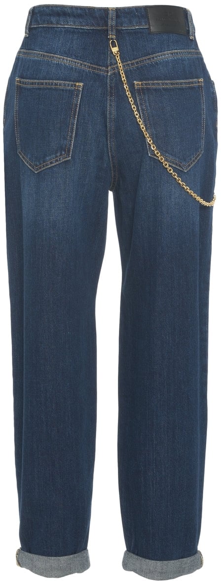 Elisabetta Franchi Jeans with chain detail Blauw