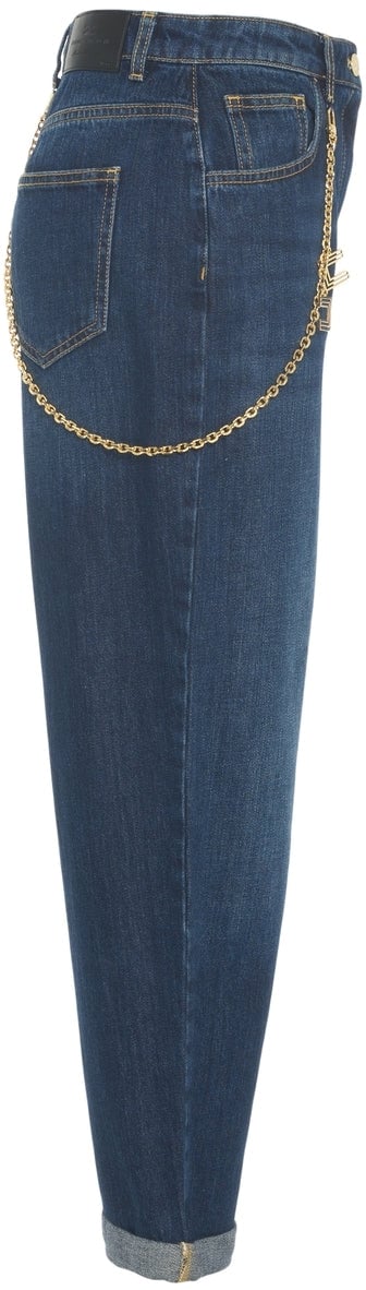 Elisabetta Franchi Jeans with chain detail Blauw