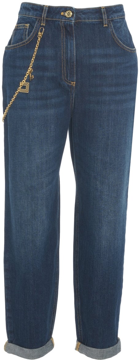 Elisabetta Franchi Jeans with chain detail Blauw