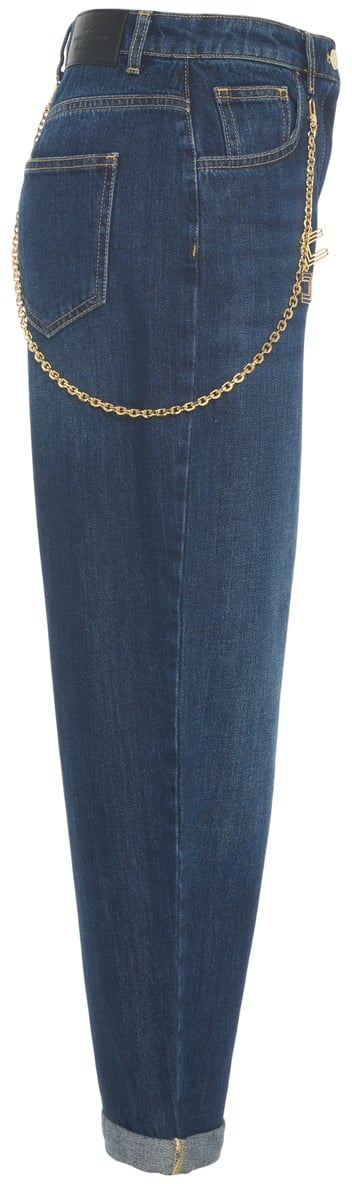 Elisabetta Franchi Jeans con dettaglio catena Blauw