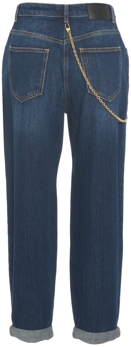 Elisabetta Franchi Jeans con dettaglio catena Blauw
