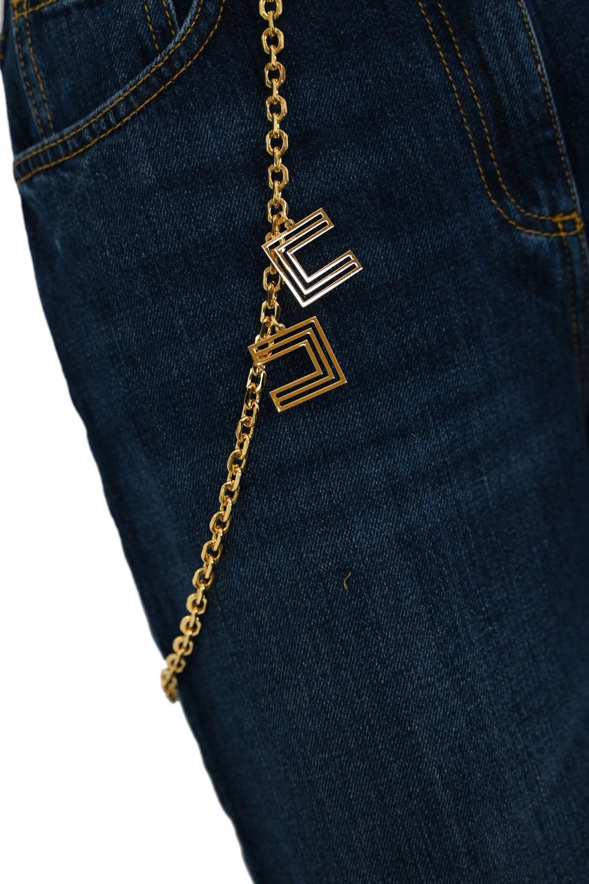 Elisabetta Franchi Trousers Blue Denim Blauw