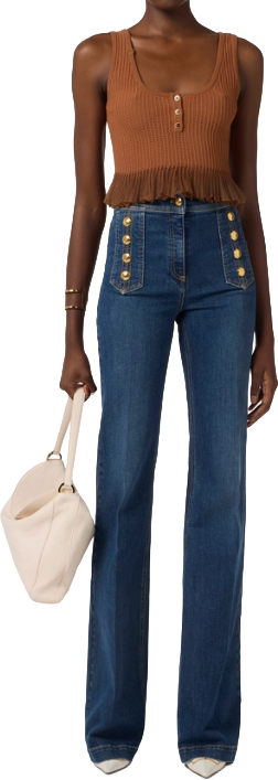 Elisabetta Franchi Jeans Denim Blauw