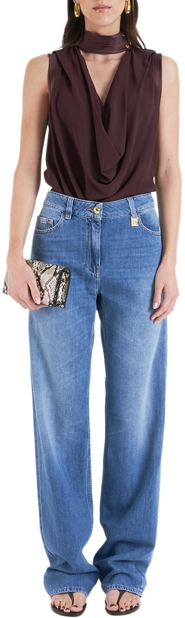 Elisabetta Franchi Wide leg jeans Blauw