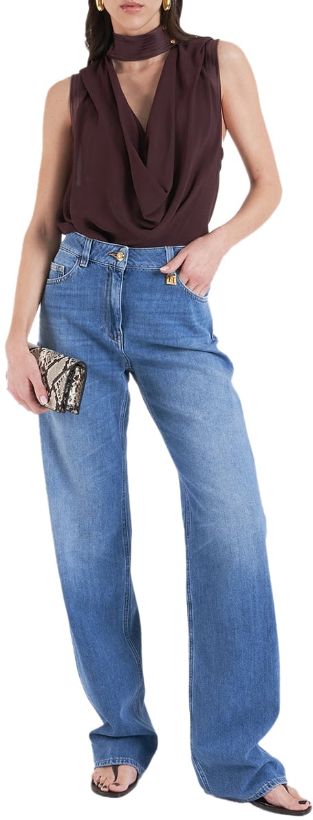 Elisabetta Franchi Wide leg jeans Blauw