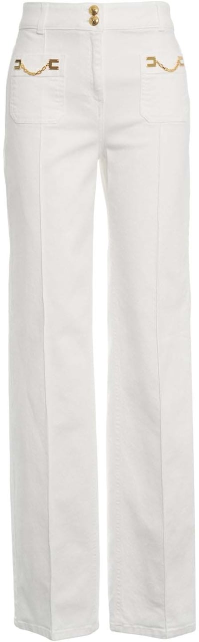 Elisabetta Franchi Jeans with logo detail Wit