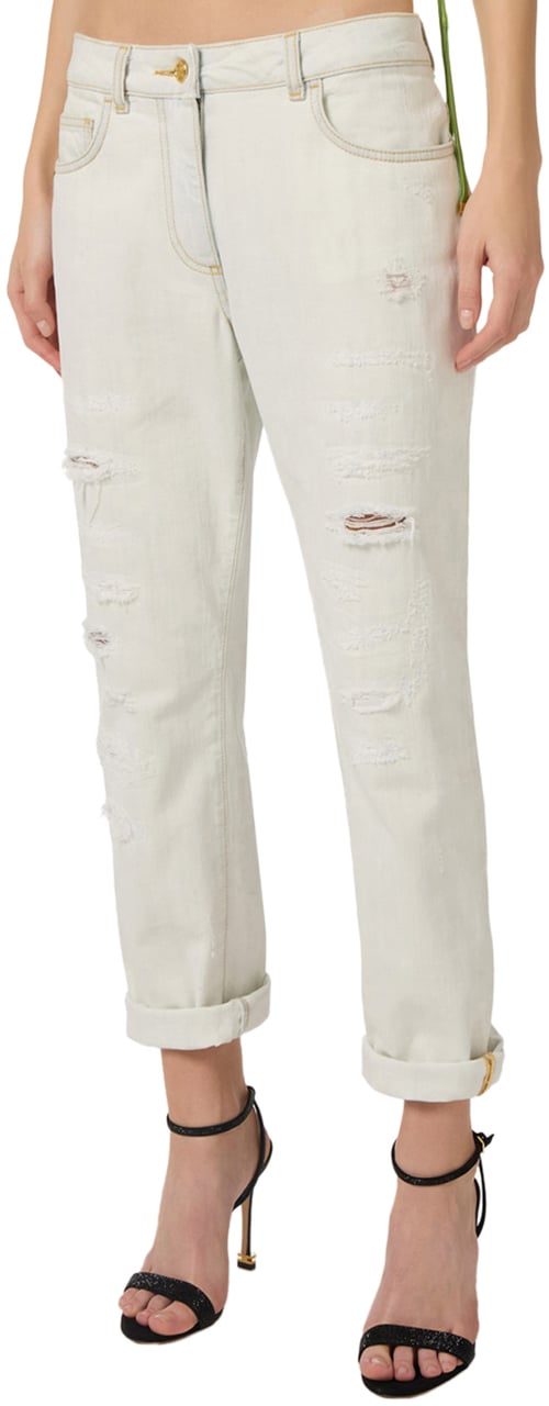 Elisabetta Franchi Jeans Bleached Destroyed Divers