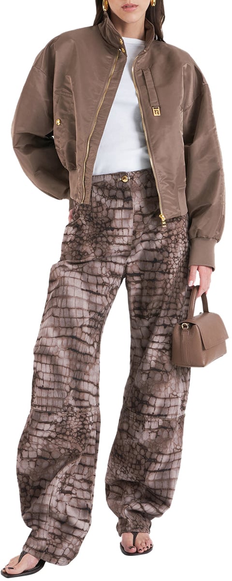 Elisabetta Franchi Python-effect jeans Bruin