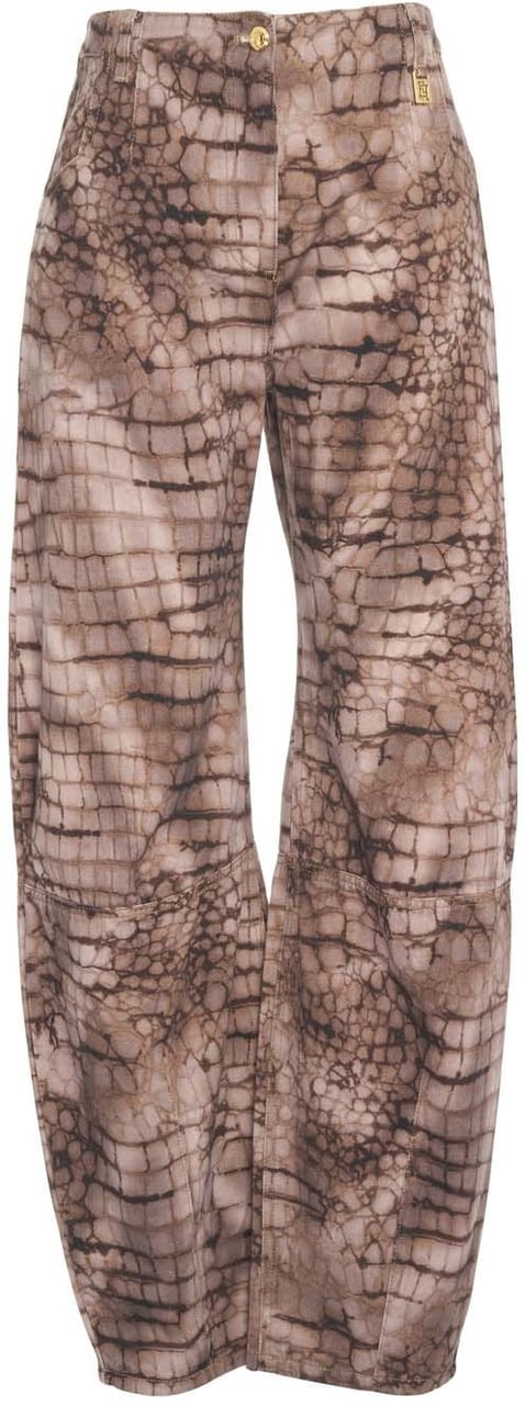 Elisabetta Franchi Python-effect jeans Bruin