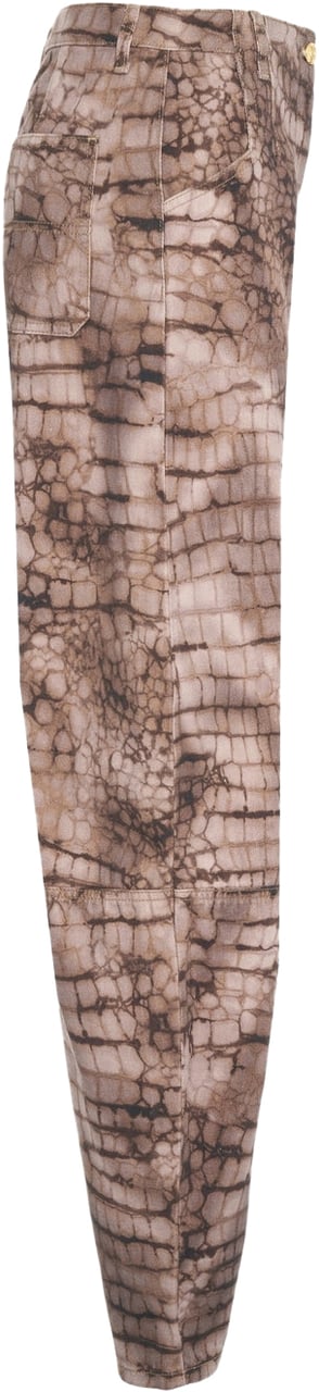 Elisabetta Franchi Python-effect jeans Bruin