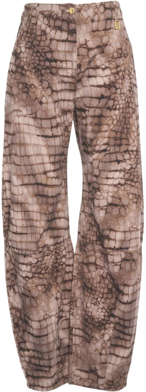 Elisabetta Franchi Python-effect jeans Bruin