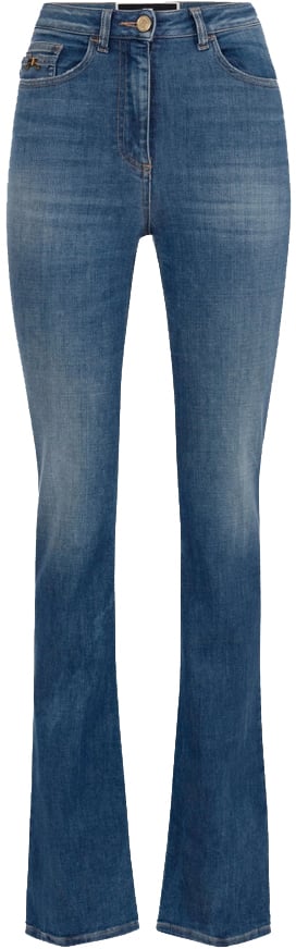 Elisabetta Franchi Trousers Blue Denim Blauw