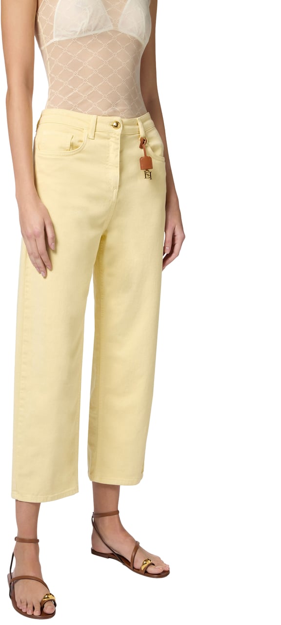 Elisabetta Franchi Trousers Lemon Grass Groen