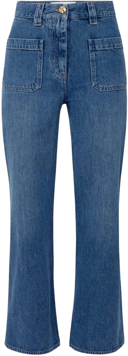 Elisabetta Franchi Trousers Blue Vintage Blauw