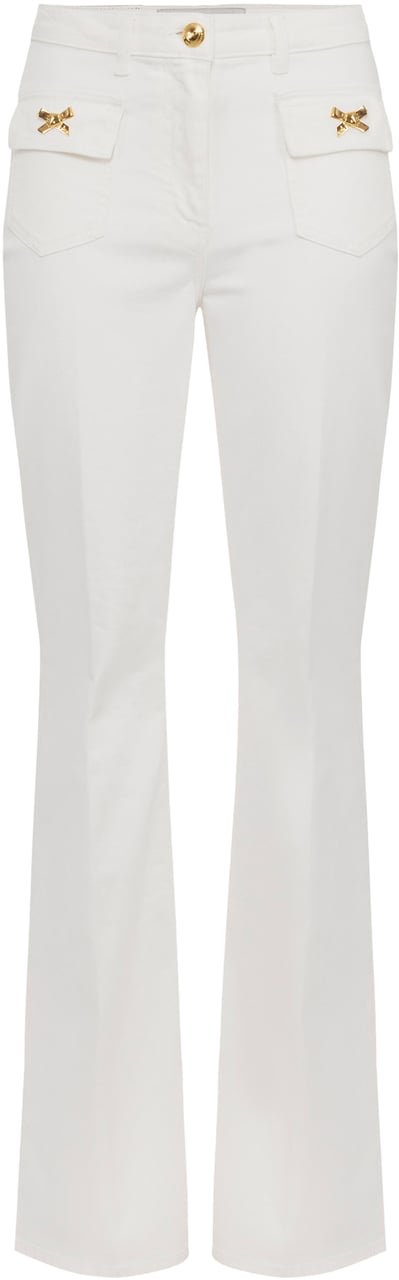 Elisabetta Franchi Trousers Ivory Wit