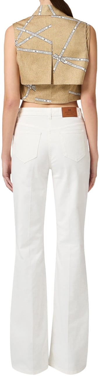 Elisabetta Franchi Trousers Ivory Wit