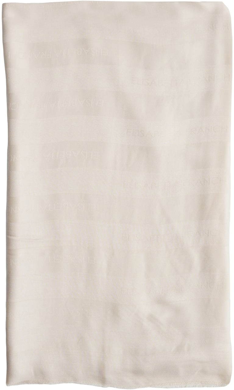 Elisabetta Franchi Foulard with logo lettering Taupe