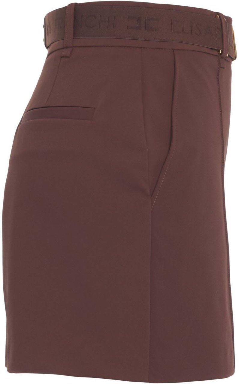 Elisabetta Franchi Shorts with logo belt Bruin