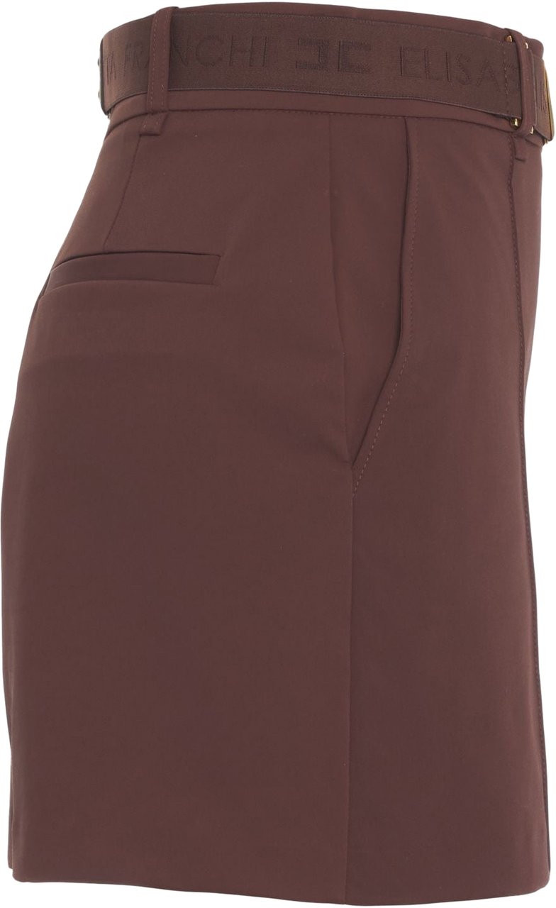Elisabetta Franchi Shorts with logo belt Bruin