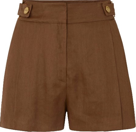 Elisabetta Franchi Shorts Leather Brown Bruin