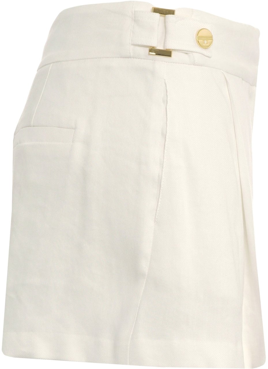 Elisabetta Franchi Linen blend shorts Wit