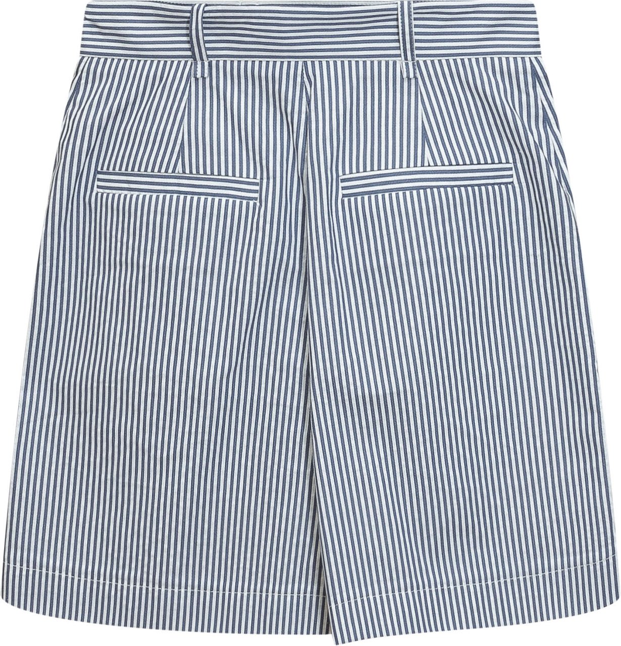 Elisabetta Franchi Short con Pieghe e Motivo a Righe Navy