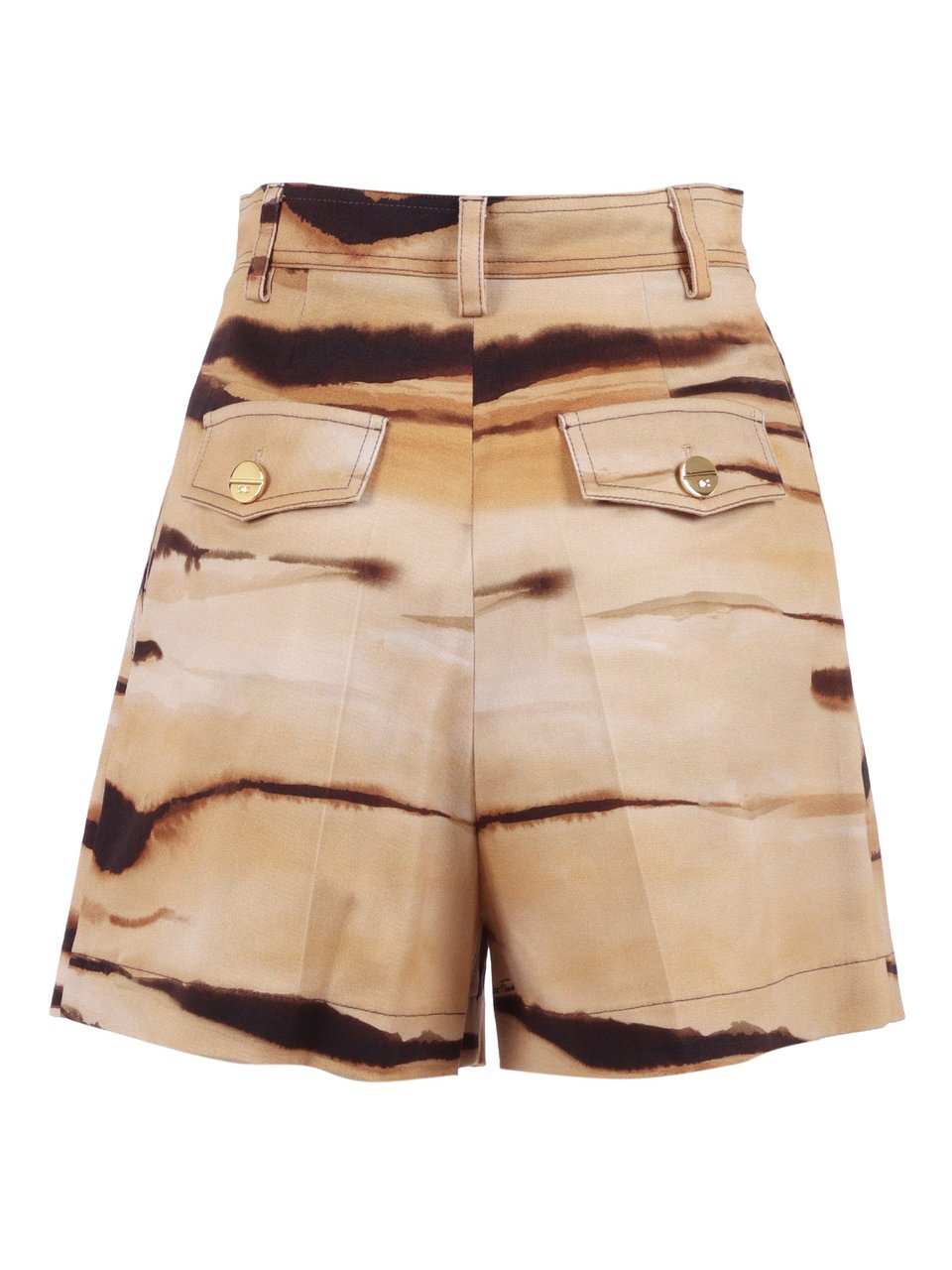 Elisabetta Franchi High Waisted Horizontal Striped Shorts Bruin