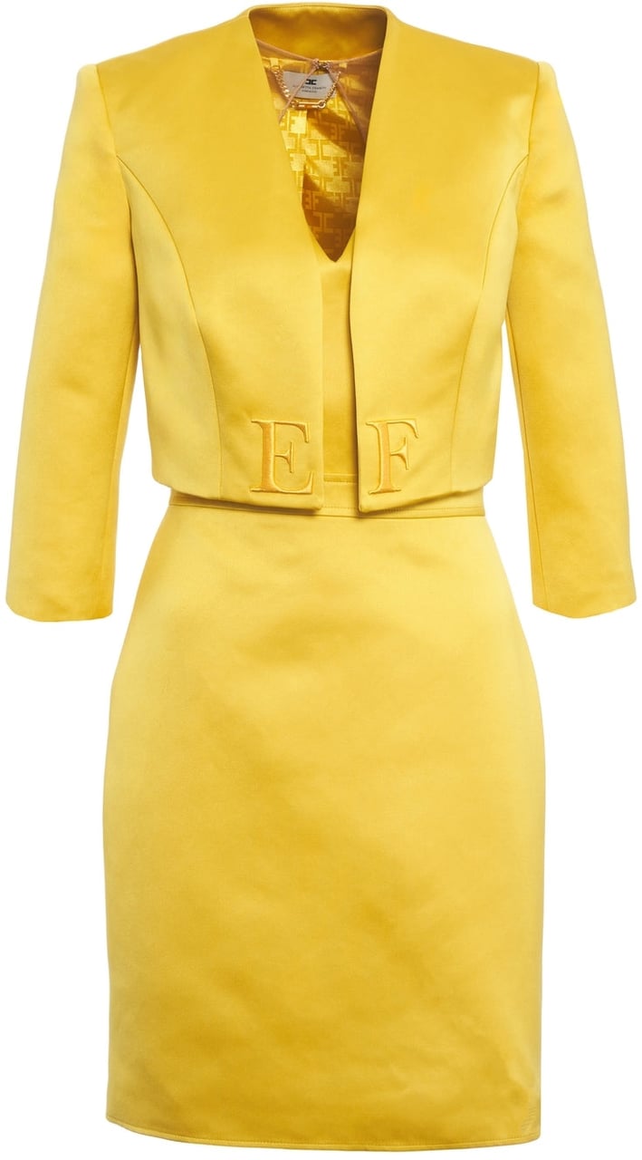 Elisabetta Franchi Midi dress with jacket Geel