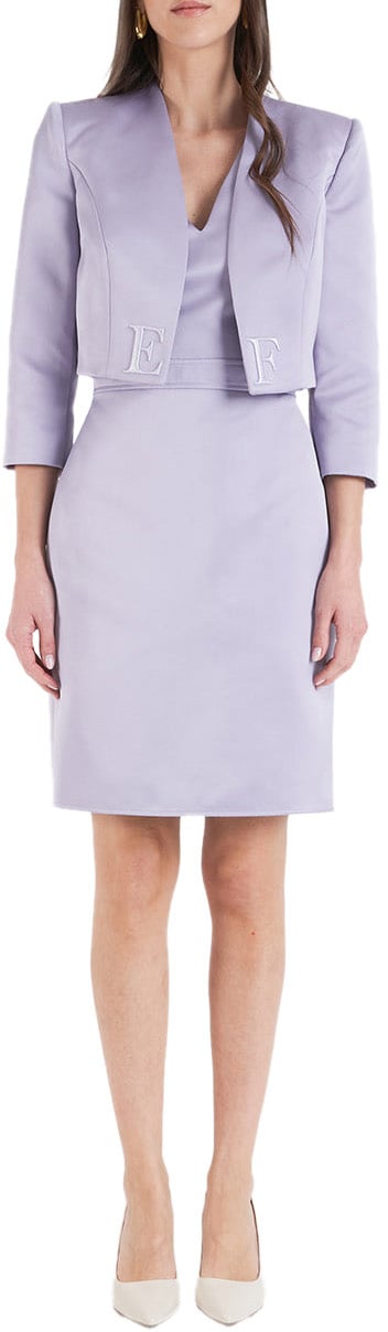 Elisabetta Franchi Midi dress with jacket Paars