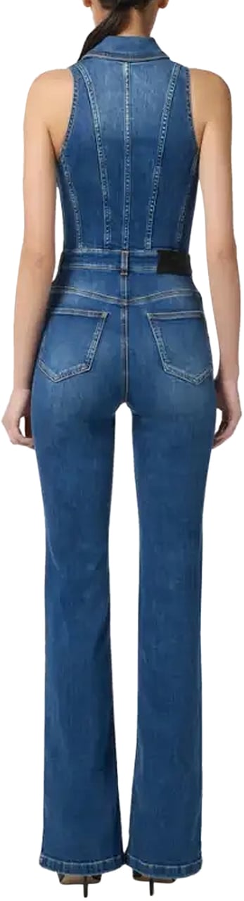 Elisabetta Franchi Trousers Blue Denim Blauw
