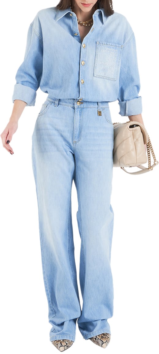 Elisabetta Franchi Denim jumpsuit Blauw