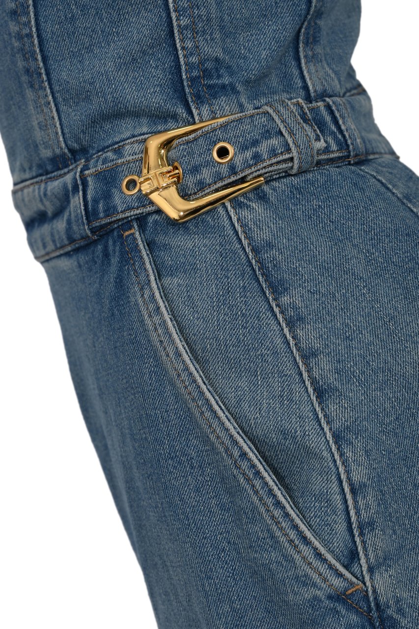 Elisabetta Franchi Trousers Blue Vintage Blauw