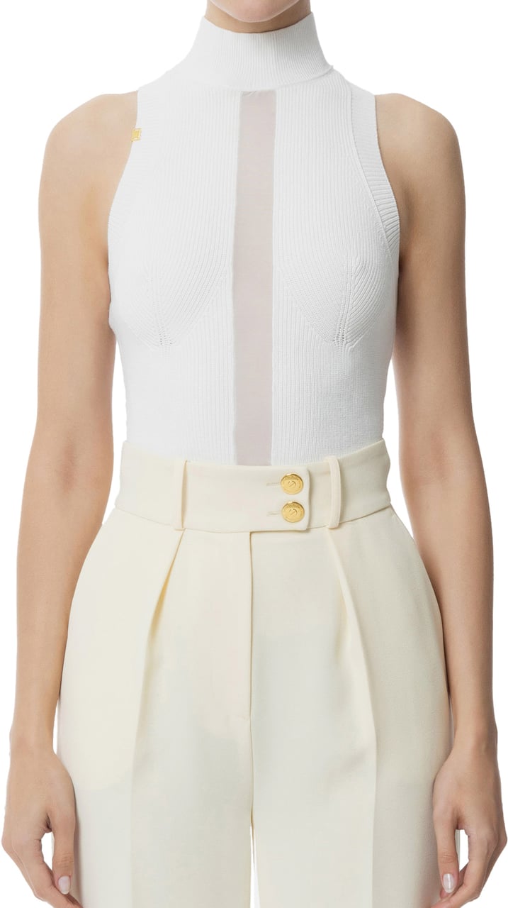 Elisabetta Franchi Top Ivory Wit