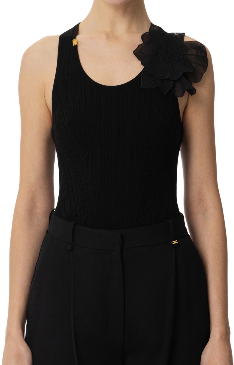Elisabetta Franchi Top Black Zwart