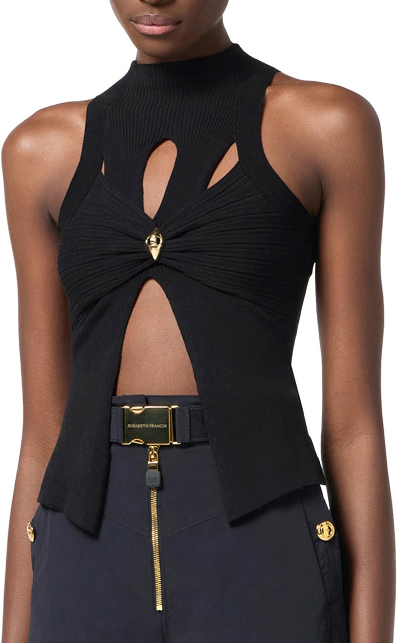 Elisabetta Franchi Top Black Zwart
