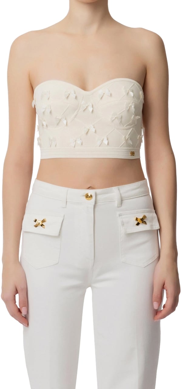 Elisabetta Franchi Top Burro Beige