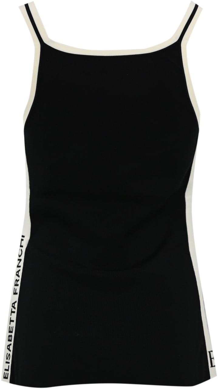 Elisabetta Franchi Top Neromilk Wit