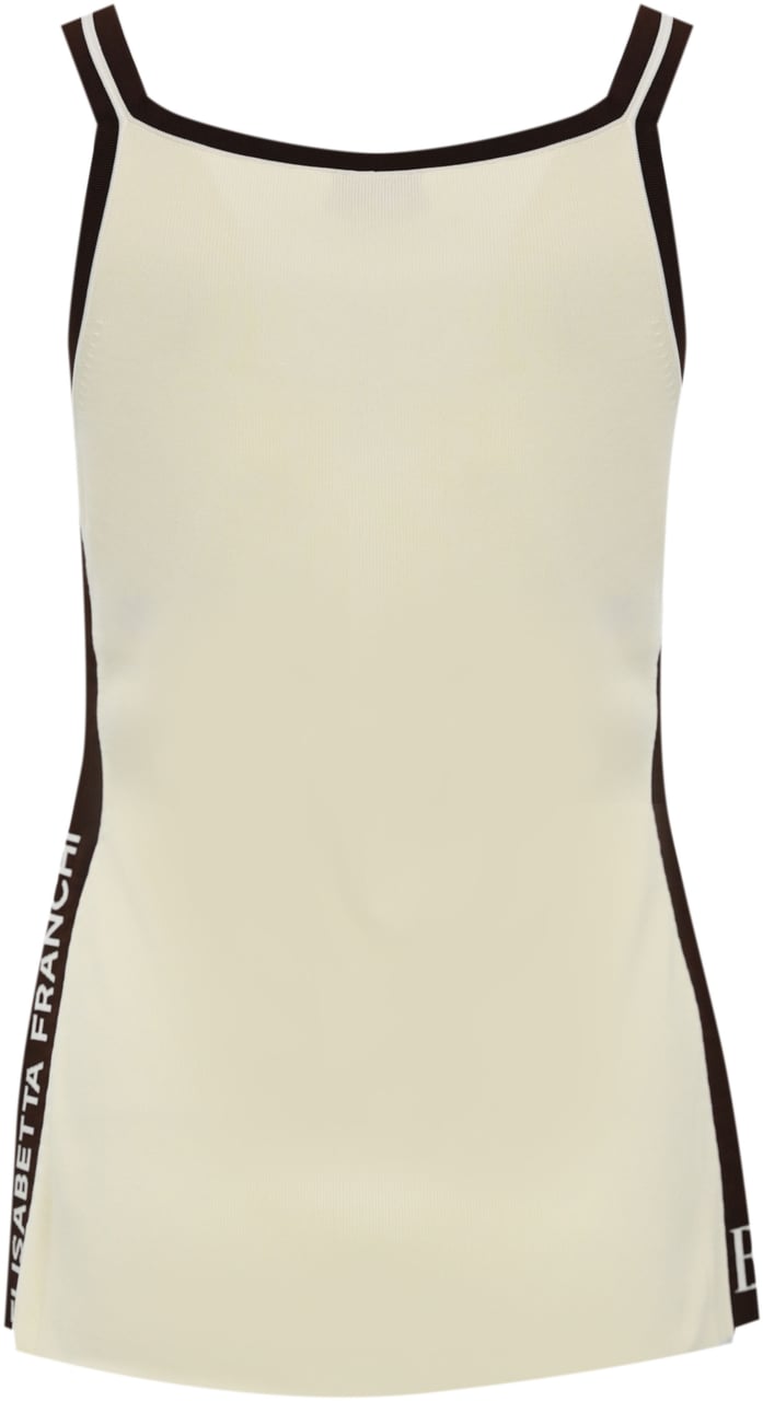 Elisabetta Franchi Top Milkcoffee Wit