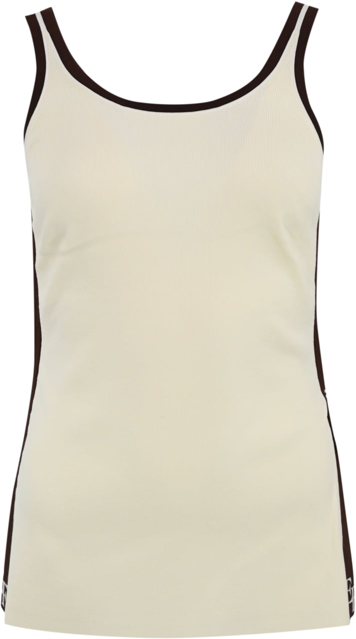 Elisabetta Franchi Top Milkcoffee Wit