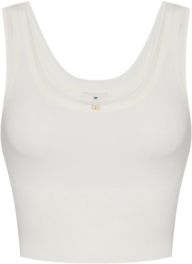 Elisabetta Franchi Top Ivory Wit