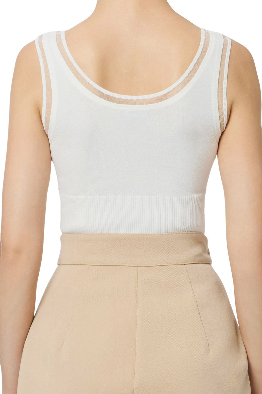 Elisabetta Franchi Top Ivory Wit