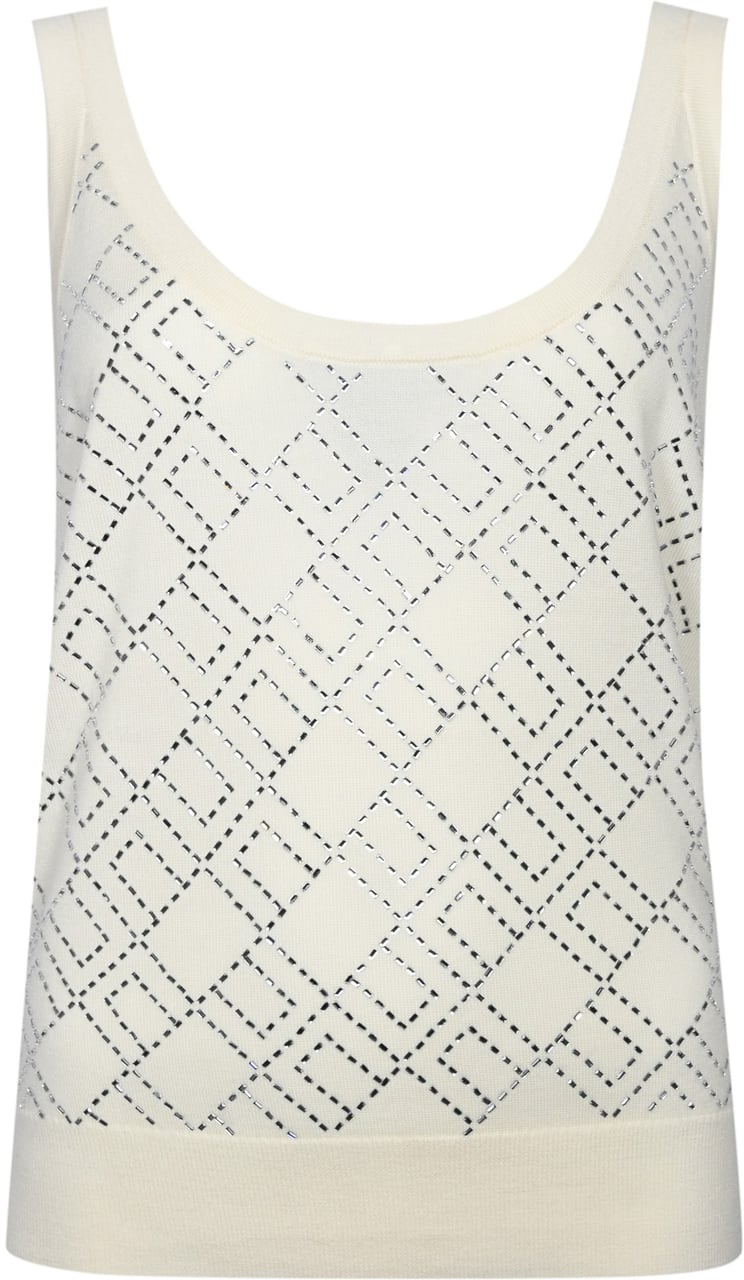 Elisabetta Franchi Top Milksilver Zilver