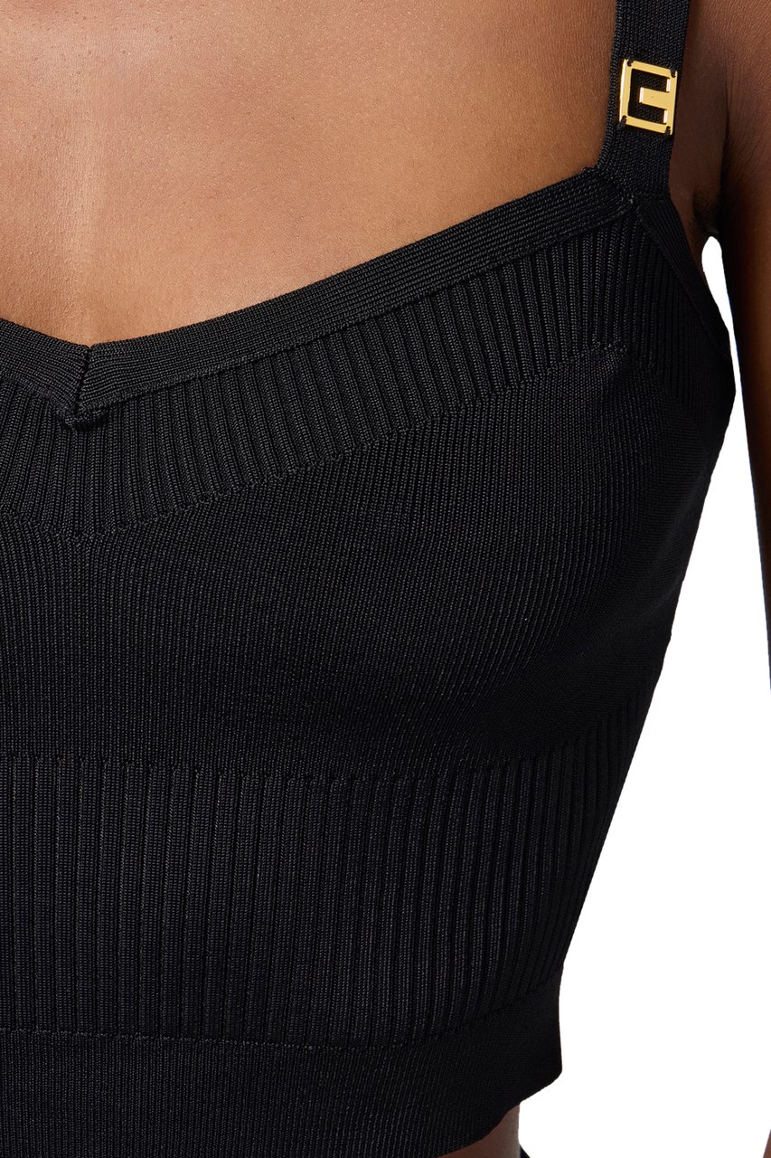 Elisabetta Franchi Top Black Zwart